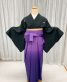 卒業式袴レンタル[宝塚風]黒の紋付き無地着物[身長163㎝前後対応]No.3082
