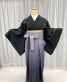 卒業式袴レンタル[宝塚風]黒の紋付き無地着物[身長156㎝前後対応]No.3077
