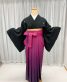 卒業式袴レンタル[宝塚風]黒の紋付き無地着物[身長156㎝前後対応]No.3077