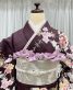 成人式振袖[新古典]濃紫に枝垂桜と流水[身長166cmまで]No.598