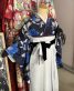 卒業式袴レンタル[モード][個性的]濃紺に青とグレーの椿No.823