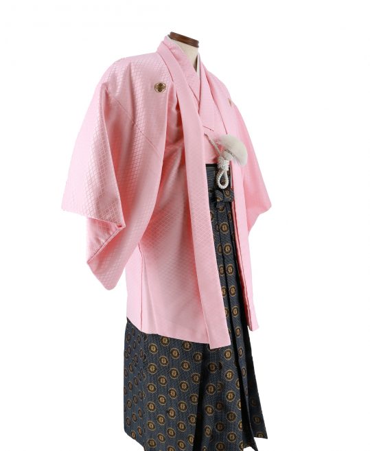 紋付袴No.111|ピンク色　菱形模様
対応身長 / 175-180cm前後