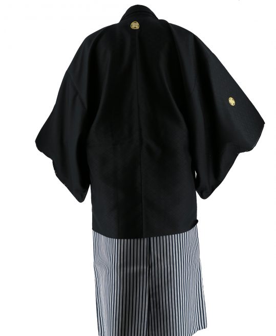 紋付袴No.115|黒色　花菱模様対応身長 / 170cm前後