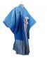 紋付袴No.141|水色から青色へぼかし　市松模様対応身長 / 165cm前後