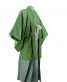 紋付袴No.142|緑色から抹茶色へぼかし　市松模様
対応身長 / 175cm前後