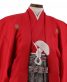 紋付袴レンタル・成人式・結婚式・卒業式|赤　ダイヤ状の市松[身長165-170cm]No.155