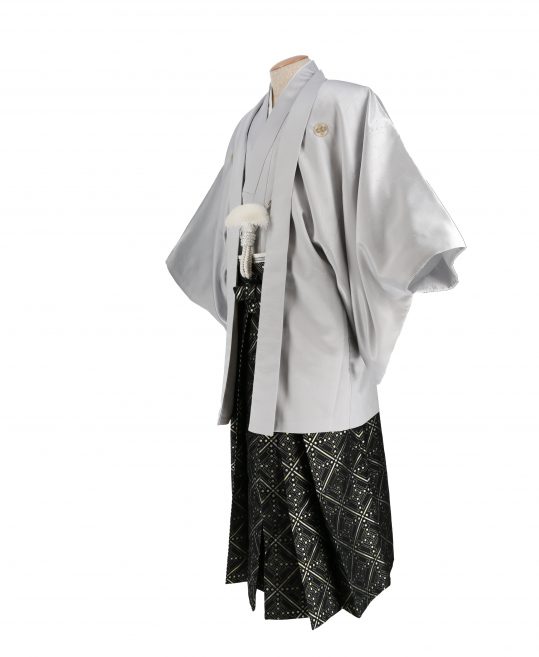 紋付袴レンタル・成人式・結婚式・卒業式|薄グレーダイヤ状の市松[身長170-175cm]No.160