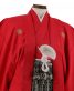 紋付袴レンタル・成人式・結婚式・卒業式|赤色　ダイヤ状の市松[身長165cm対応]No.161