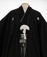 紋付袴レンタル・成人式・結婚式・卒業式【正絹】黒色　無地[身長172cm対応]No.16