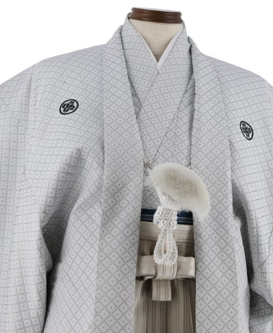 紋付袴レンタル・成人式・結婚式・卒業式|白色　刺子[身長170cm対応]No.23