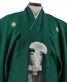 紋付袴No.267|緑色　向い鶴菱模様対応身長 / 175cm前後