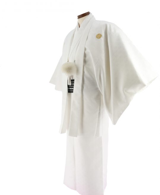 紋付袴No.276|白色　向い鶴菱模様対応身長 / 170cm前後