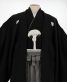 紋付袴レンタル・成人式・結婚式・卒業式【正絹】黒　無地[身長192cm対応]No.318