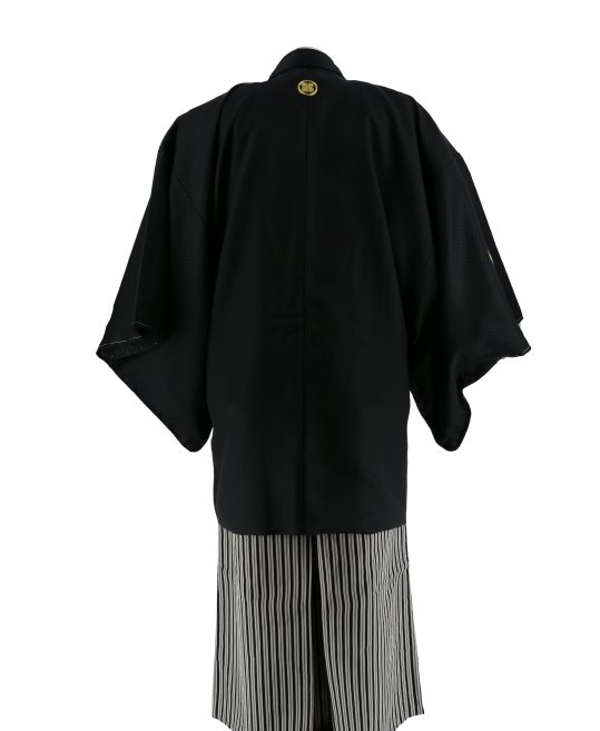 紋付袴レンタル・成人式・結婚式・卒業式|黒色　市松模様[身長165cm対応]No.96