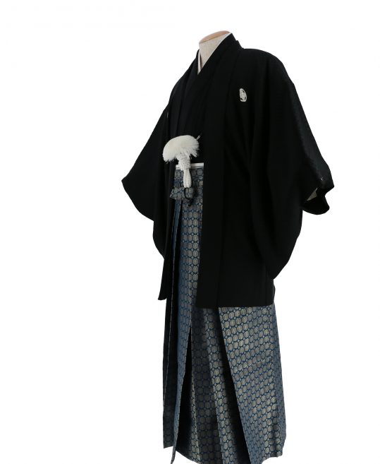 紋付袴No.94|黒色　市松模様対応身長 / 175cm前後