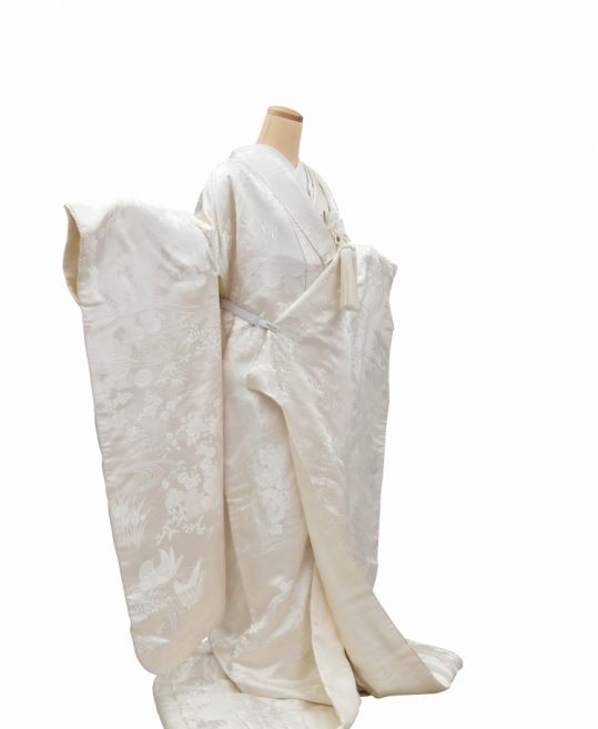 結婚式の白無垢・花嫁用着物|オシドリと鶴に花々 [かわいい] No.306