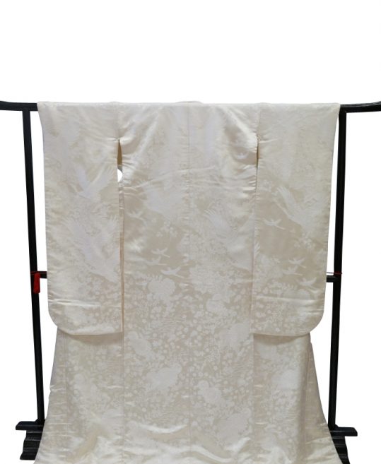 結婚式の白無垢・花嫁用着物|鶴と雀に野の花柄 [かわいい] No.321