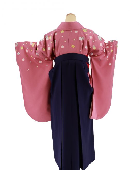 卒業式袴レンタルno 460 シンプル 紫がかったピンク 桜 着物レンタルのkanemata カネマタ